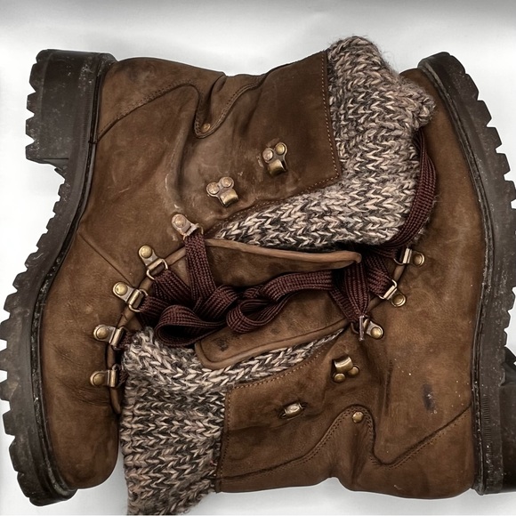 BARNEYS NEW YORK LEATHER NUBUCK HIKING STYLE BOOT - Picture 3 of 15